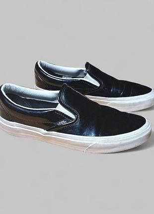 Женские кожаные слипоны vans