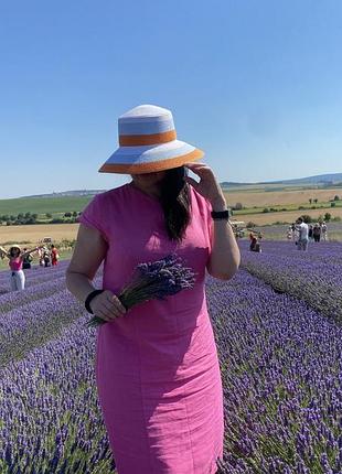 Лляна сукня. яскрава, літня