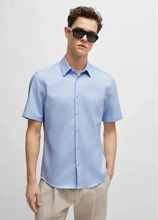 Мужская рубашка с коротким рукавом hugo boss (м)