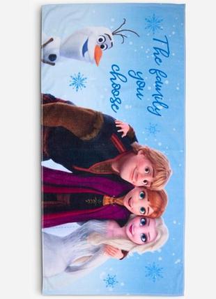 Рушник frozen 70 х 140. холодне серце фрозен анна ельза олаф disney дитячий махровий бавовняний банний пляжний для пляжу моря махра бавовна крижане