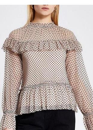 Блуза в горох женская river island s