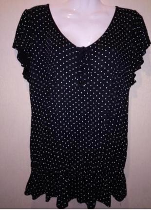 🌸🕊️🌿 ... футболка /блуза в горохи батал р.52... 🌿🕊️🌸