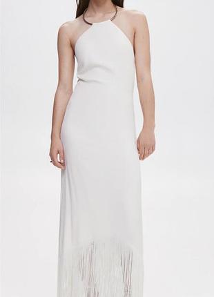 Сукня з бахромою від бренду mango