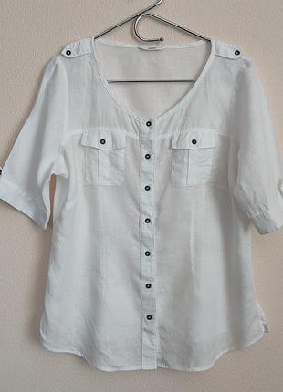 Льняная блуза рубашка m&amp;s