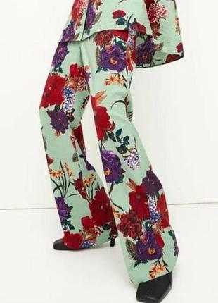 Брюки , штани палаццо жіночі з квітковим принтом h&m