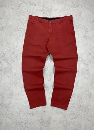 Теракотові однотонні брюки tommy hilfiger