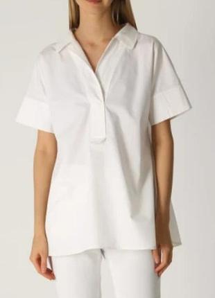 Белая натуральная блуза с коротким рукавом,yaya women,размер 38