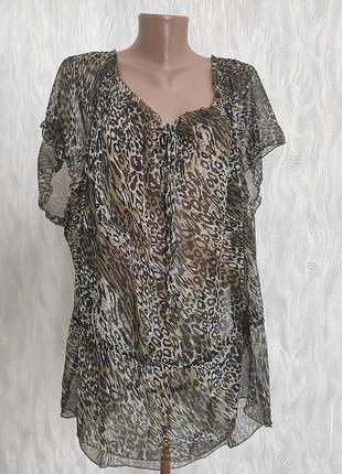 Шифонова прозора блуза супер батал