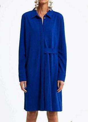 Жіноче плаття сорочка від zara s c синє плаття  електрик