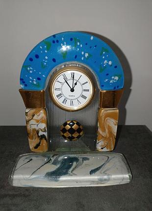 Часы nahariya glass, ручная работа, выполненные в израиле.