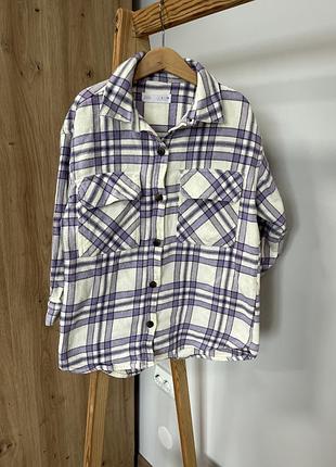 Дитяча сорочка zara 8 128 тепла флісова сорочка для дівчини в квадрат