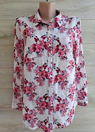 Рубашка хлопок индия цветочный принт s-m