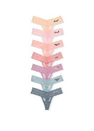 Набір трусиків стрінги дні тижня вікторія сікрет victorias secret