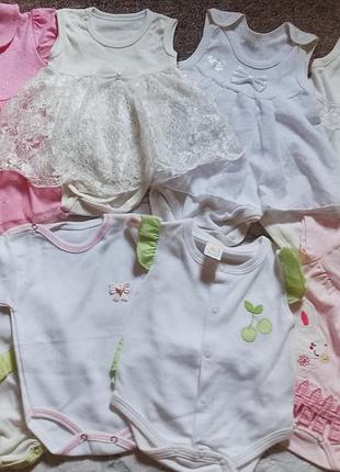 Лот, набор новых бодиков 62-80см на девочку,.туреч