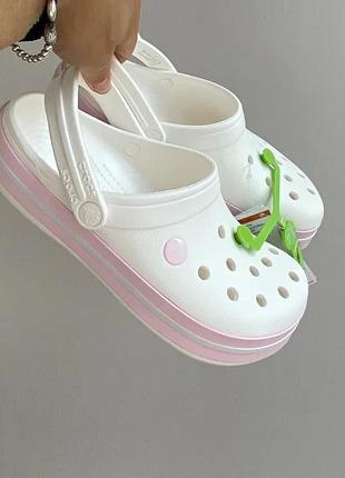 Жіночі крокс крокбенд crocs crocband clog milk pink