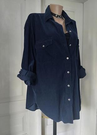 Темно синя штруксова сорочка