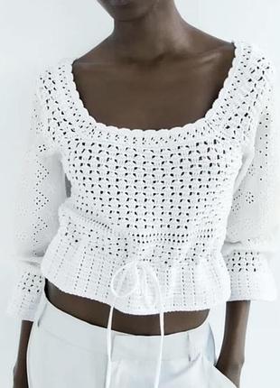 Комбінований топ білого кольору