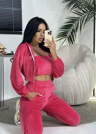 Велюровий костюм трійка