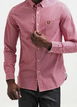 Мужская рубашка в клетку lyle & scott (л)
