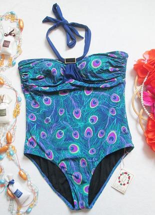 Классный слитный купальник бандо принт перо embrace 🌼💝🌼