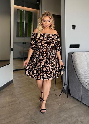 Жіноча легка сукня з відкритими плечима | 4061