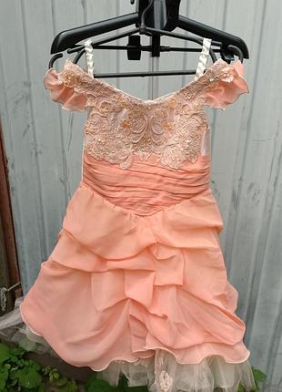 Платье на девочку нарядное длинное