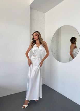 Женственное платье летнее длинное макси шелковое сочетание качественное праздничное