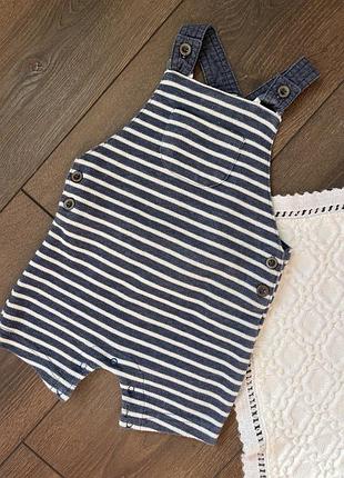 Пісочник комбінезон в смужку синій з білим морський 6-9 міс