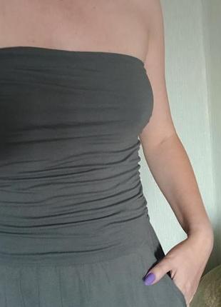 Длинное платье без бретелей