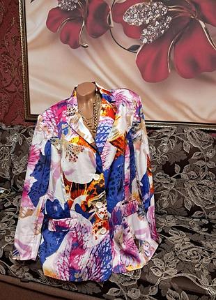Котоновый яркий пиджак жакет.