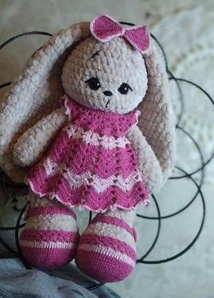 Взаимная игрушка зайка в платье/ зайчик ручной работы/ мягкая игрушка кролик