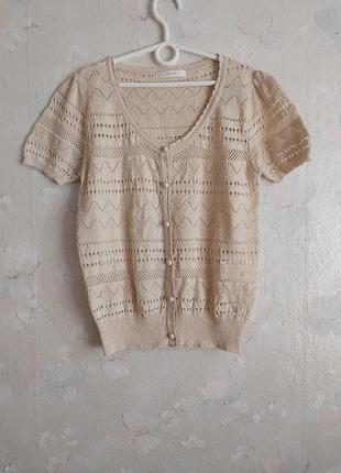 Женская кружевная блуза after all япония xs 42р., бежевая, полухлопок