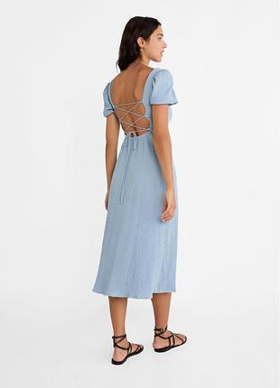 Стильное розовое натуральное платье миди с разрезом stradivarius 38/m