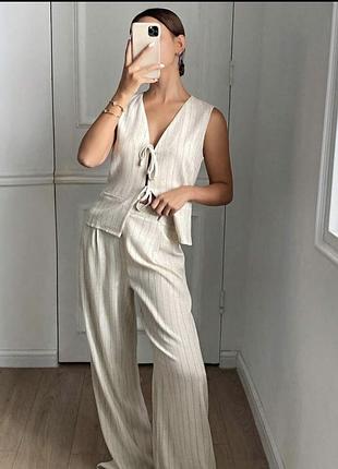 Лляний костюм shein
