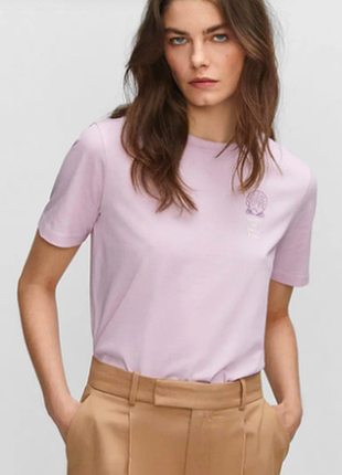 Футболка женская хлопок mango розовая