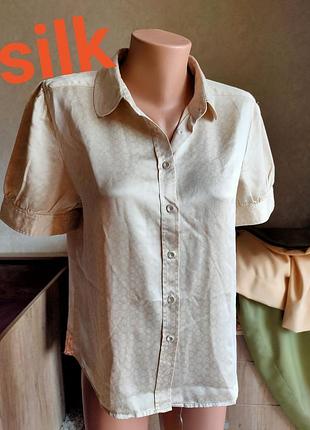 Шелковая чрезвычайно класснячья блуза jjb benson