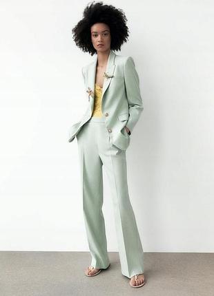 Zara брюки штани мʼятного кольору м розмір