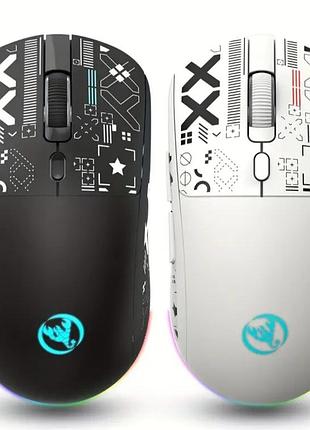 Игровая мышка беспроводная hxsj t90 с подсветкой чорная