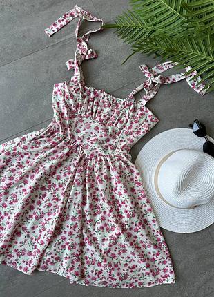 Легка сукня сарафан (4 кольори) короткий сарафан