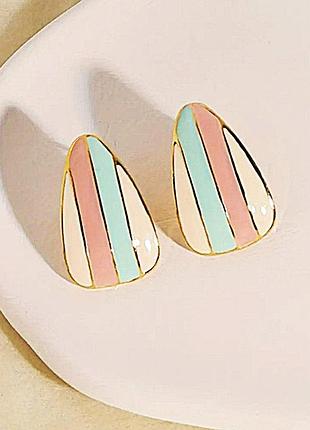 Женские серьги цветные полоски jewelry разноцветные sku 03541