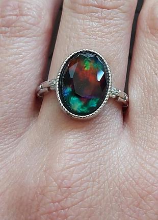 Каблочка с натуральным амолитом 15х10 мм