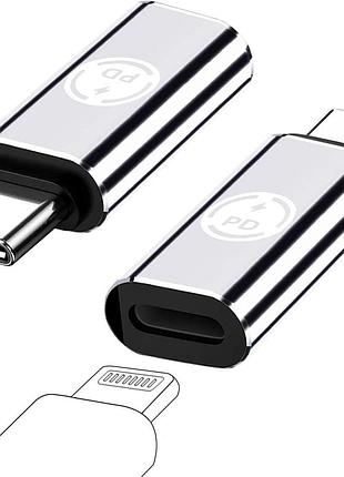 Адаптер переходник usb type-c - lightning 27w pd fast charging gray