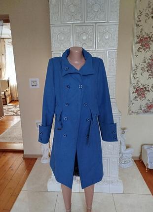 Красивое кашемировое пальто яркая морская волна