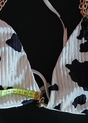 Топ ліф верх від купальниках корівка коров'ячий принт чорно - білий плямистий