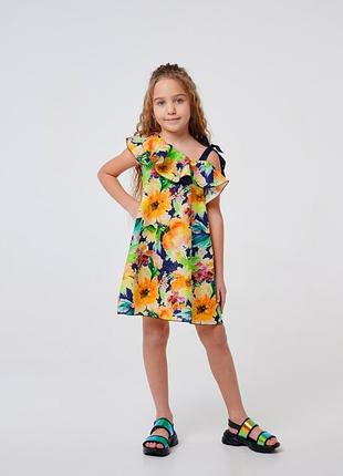 Нарядное летнее платье с цветами smil р. 134