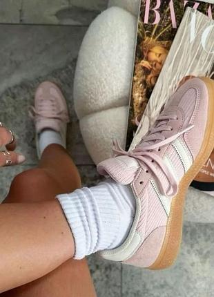 Кроссовки adidas spezial pink white gum