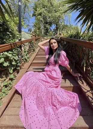 Натуральное длинное платье прошва zara xs/s