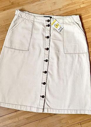 Легкая,джинсовая,светло-бежевая юбка