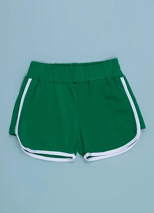 Шорты для девочек 10826-2-1 зеленые спортивные короткие