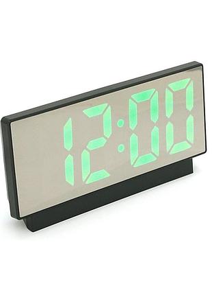 Електронний годинник vst-897 дзеркальний дисплей, з датчиком температури та вологості, будильник, живлення від